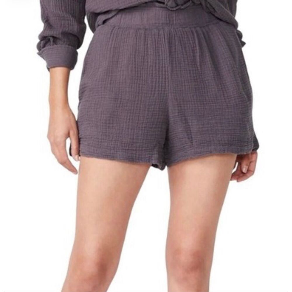 Monrow Gauze Pull On Shorts | Gray in Small